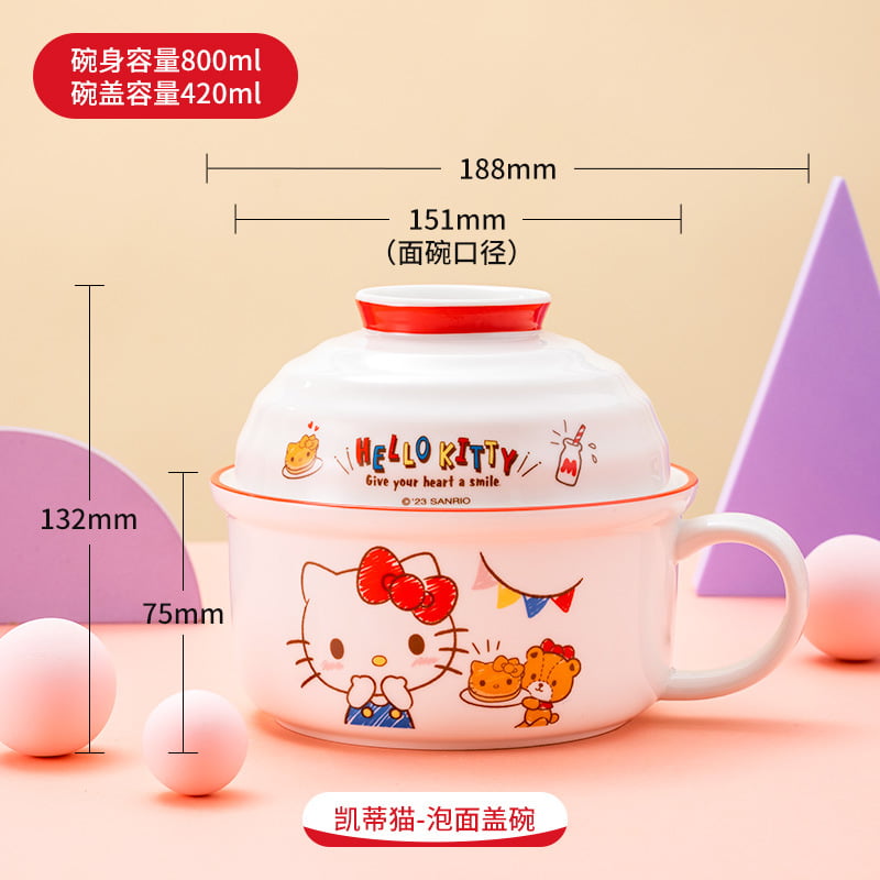 Sanrio Ceramic Instant Noodle Lid + Bowl – Toki Finds